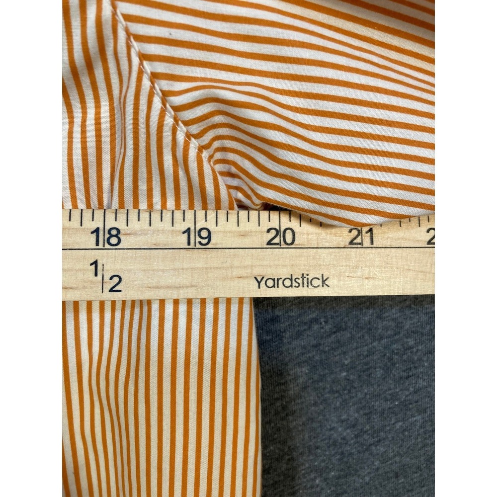 The Quacker Factory Orange Stripe Butterfly Button Up Shirt Women's Small - Picture 13 of 14